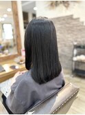 暗髪×ストレート