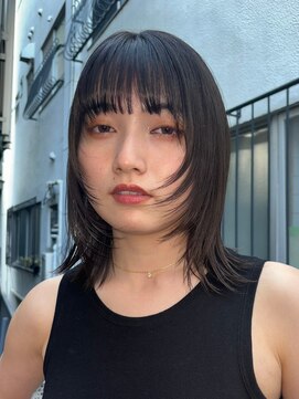 ノイ(noi) 顔周りレイヤーカットグレージュカラーくびれボブベージュカラー