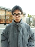 メンズボブウルフメンズミディアムレイヤーカットメンズウルフ