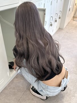 サンクプロジェクト(cinq PROJECT) 透明感顔周りレイヤーミルクティーベージュグレージュ暗めカラー