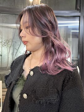 ヌエン 渋谷(NU/EN) 春のトレンド外国人風バレイヤージュのうすピンクラベンダー