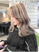 渋谷ミルクティーベージュハイトーンカラーヘーゼルベージュ30代