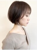 say.ショートボブひし形ショートローズブラウン暗めカラー