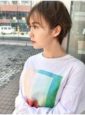 ナチュラルくびれショート×ミルクティーベージュ