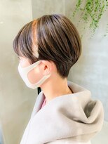 テトヘアー(teto hair)&nbsp;ハイライト、グレージュ、マニッシュショート、スリーク
