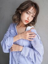 ミディアム/イメチェン前髪/暗髪/ハイライトカラー/髪質改善20代