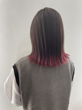 ジンクヘアーセカンド(ZiNK HAIR2nd) 切りっぱなしピンクボブ