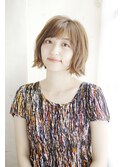 韓国ボブレイヤーロンググレーベージュ黒髪質改善前髪パーマ/025