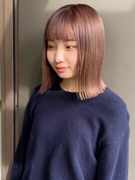 シーン(SCENE) ピンクアッシュ 透明感カラー 切りっぱなしボブ【天神/今泉】