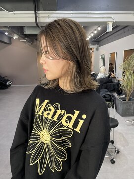 レブ 三条河原町(Reb,) インナーカラー×ミルクティーベージュ