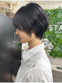 ダークカラー 丸みショートボブ 大人女性 デザインカラー つや髪
