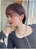 30代前下がりショートボブで絶壁解消丸みのあるひし形シルエット