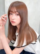 ハローバイシー 仙台(Hello by Sea)&nbsp;艶髪ブラウン×縮毛矯正[美髪/韓国風/顔周り]仙台