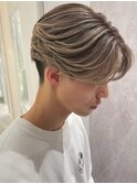 メンズバレイヤージュカラーハイライト刈り上げセンターパート