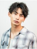 ビジネスメンズショートリクルート七三かき上げヘアツーブロック