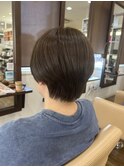 大人ハンサムショート　オーガニックカラーカーキベージュ