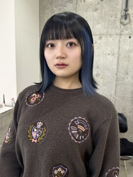 サクラ オモテサンドウ(SAKURA) グレーに色落ちするブルーカラー◎ インナーカラー 表参道