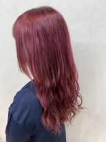 リア(Lia by KENJE)&nbsp;レイヤーロング　ピンクベージュ　赤みの強いピンクカラー