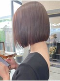 柔らか縮毛矯正ボブにショコラアッシュ