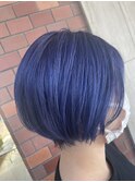 『パープルブルー×ショートボブ』