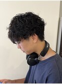 波巻きパーマ