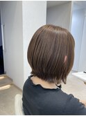グレージュ/くびレイヤー/外ハネボブ/レイヤー/30代/40代