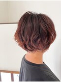 オレンジブラウン×マッシュボブ