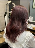 【レッドブラウン×ロング】セミディア/姫カット/鎌取/林愛華