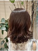 艶髪コテ巻き風パーマ