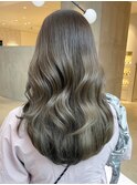 オリーブカラーくすみベージュ透明感カラー小顔_ba483611