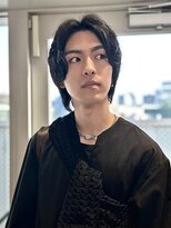 ロンドアンメゾン 原宿(Lond un Maison.) men'sカットスペインカールブルーブラック黒染めブリーチ