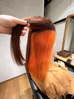 ビス リアン 川口店(Vis lien) ブリーチなしダブルカラーアプリコットオレンジレッドピンク韓国