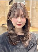 レイヤーカットミディアムレイヤー顔周りレイヤーロングレイヤー