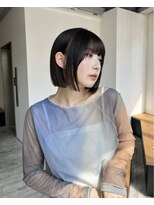 ロンドヴァリー 渋谷店(Lond vallee)&nbsp;☆ミニマルボブ×チャコールグレー×髪質改善×ハッシュカット