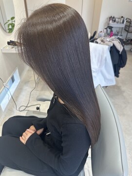 ベル サウス(BHEL south) 津久居重めロング韓国風ショコラベージュ顔周りカット