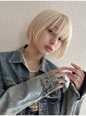 抜きっぱなしブリーチハイトーンカラーミルクティーカラー