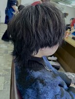 美容室 グリリ(guriri) インナーブルーブラックショートウルフ