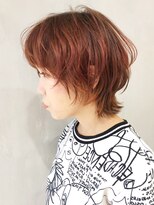 アルバム 渋谷パルコ(ALBUM)&nbsp;ピンクオレンジウルフカット_毛先パーマことりベージュ_ba264811