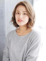 ヘアメイク ナル(hair make nalu)&nbsp;かきあげバングのニュアンスカールボブ