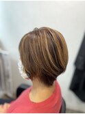 明るい白髪染め&ハイライト♪