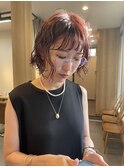 ショートボブパーマ20代30代40代イヤリングカラー大人可愛い