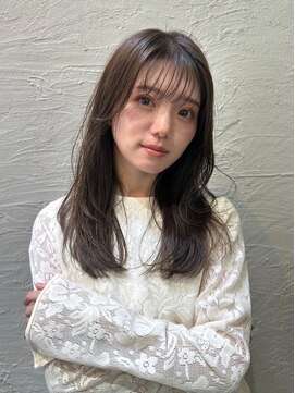 グリンプス 大濠店(Glimpse) レイヤーロング アッシュブラウン ゆるふわロング