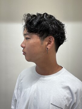 スタイル 茅ケ崎(STYLE) 【ハクラ】メンズパーマ メンズヘア センターパート 黒髪パーマ