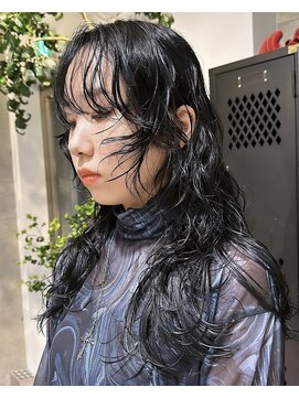 ヲタク(wotaku.) ニュアンスパーマネイビーブルーブルーブラック黒髪カラーグレー