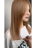 艶カラー　Aラインストレート×ミルクベージュ