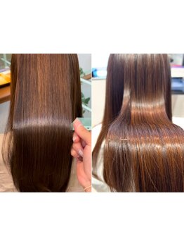 髪質改善しながらナチュラルな仕上がりに♪ダメージを抑え、ツヤ感ある自然な美ストレートが叶う＊
