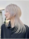 ウルフカットレイヤーカットウルフショートミディアムホワイト