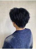 ナチュラルスパイキー　ブルーブラック　ツイストピンパーマ