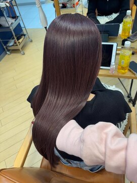 ユニ バイ マグ 長野店(Uni.by Mag) "ピンクカラー" 透明感ブリーチなしピンク