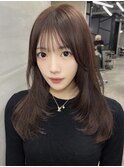 モカブラウン/レイヤーカット/韓国レイヤー/ブリーチなし/池袋